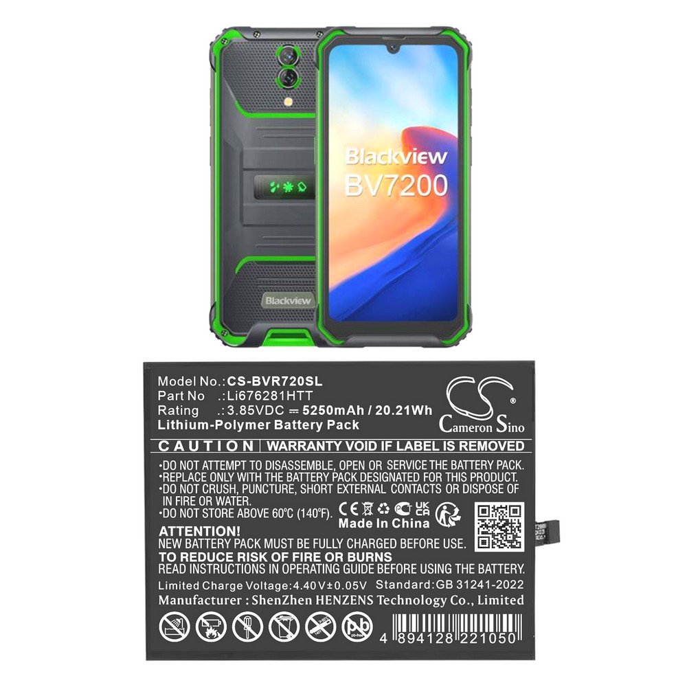 Replacement Battery for Blackview Li676281HTT BV7200