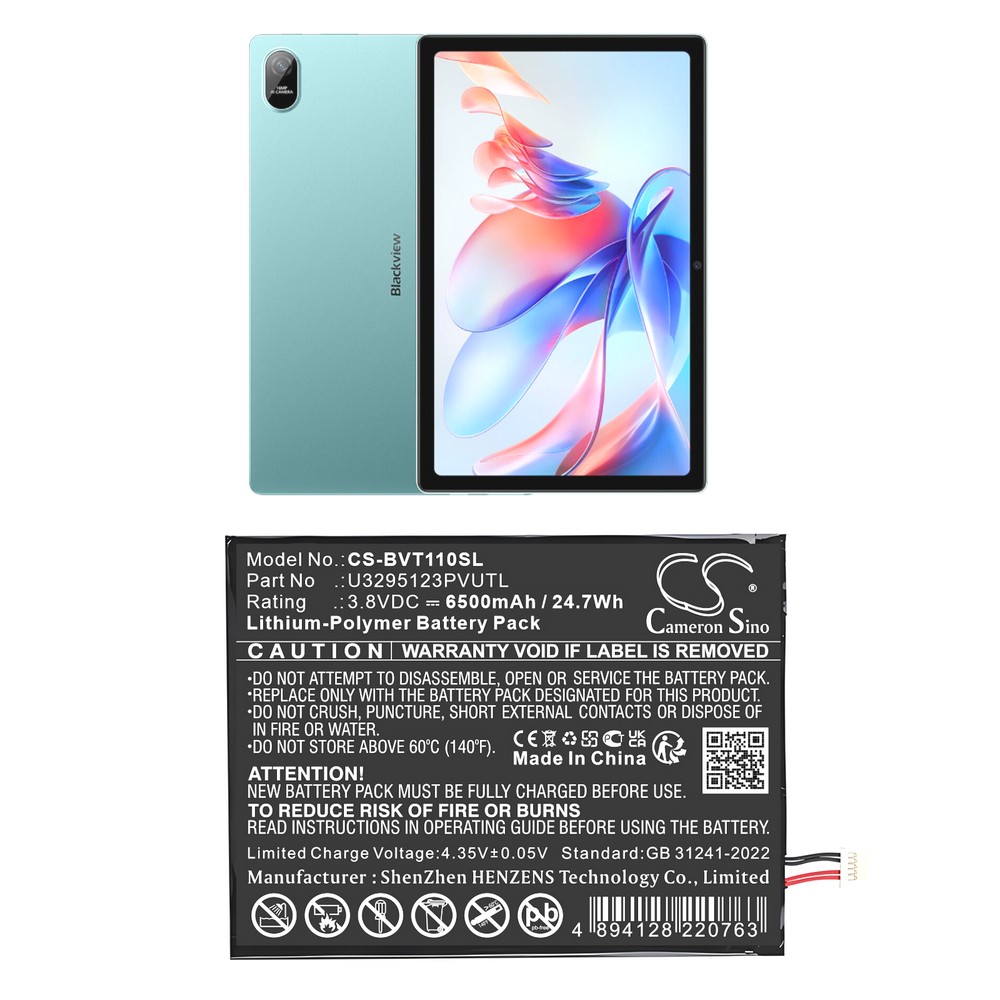 Replacement Battery for Blackview U3295123PVUTL Tab 11