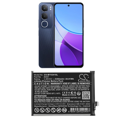 Replacement Battery for VIVO BA61 V2419 Y19s