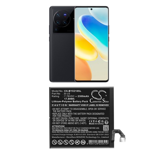 Replacement Battery for VIVO B-U3 V2145 V2185A X80 Pro 5G