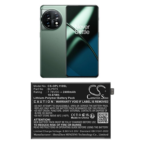 Replacement Battery for Oneplus BLP975 Oneplus 11