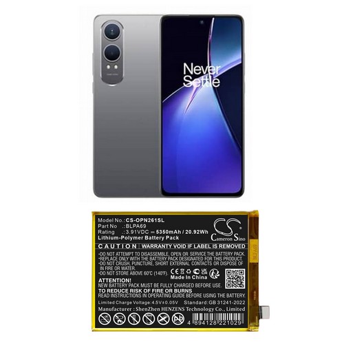 Replacement Battery for Oneplus BLPA69 CPH2619 CPH2621 Nord CE 4 Lite 5G