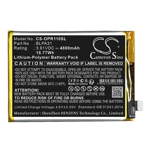 Replacement Battery for OPPO BLPA31 Reno 11 Reno 11 5G CPH2599