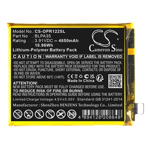 Replacement Battery for Realme BLPA35 12 Pro Plus