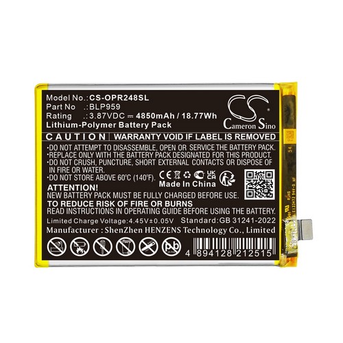 Replacement Battery for OPPO BLP959 CPH2481 Reno8 T Reno8 T 4G