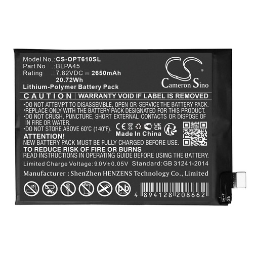 Replacement Battery for OPPO BLPA45 Realme GT Neo6 SE