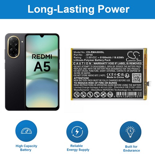 Replacement Battery for Redmi BP5E A5 4G
