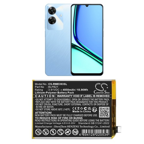Replacement Battery for Realme BLPB21 Note 60 Note 60x RMX3933 RMX3938