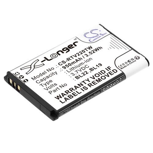 Replacement Battery for Retevis BL22 BL19 RT22 RT22S DT22 RT622 RT15 RT19 RT619