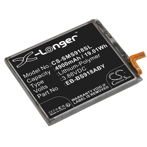 Replacement Battery for Samsung EB-BS918ABY GH82-30459A Galaxy S23 Ultra SM-S918B SM-S918Q SM-S918N