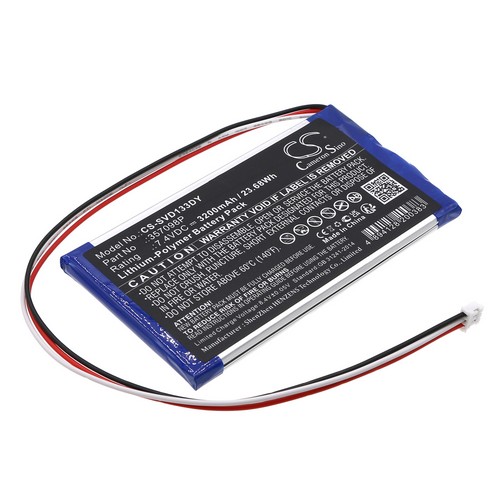 Replacement Battery for Sylvania 357098P SDVD1332 SDVD1332-B