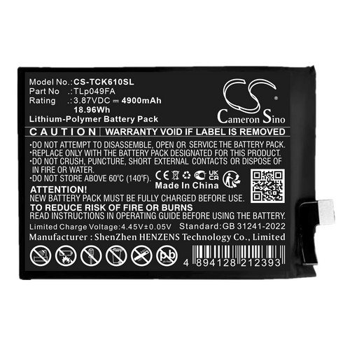 Replacement Battery for Sharp TLp049FA Aquos V7 Plus SH-C06