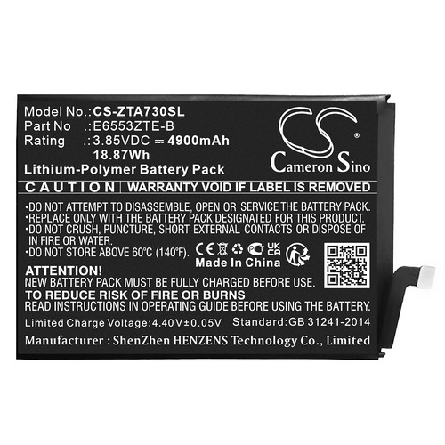 Replacement Battery for ZTE E6553ZTE-B Blade A73 4G