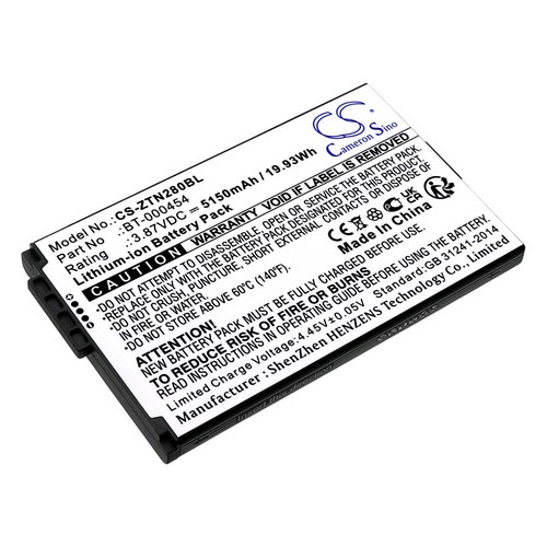 Replacement Battery for Zebra BTRY-TN2X-1XMA1-01 BT-000454 BT-000454-72 BTRY-TN2X-1XMA1-1A TC15