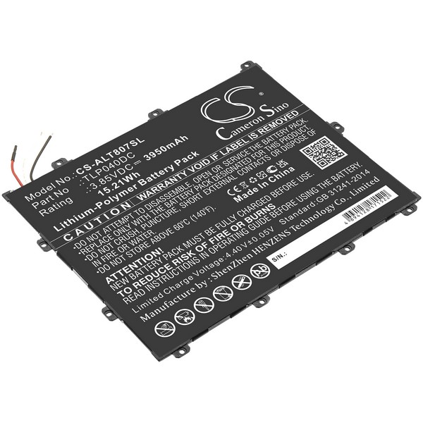 Alcatel One Touch Pixi 3 8 Compatible Replacement Battery