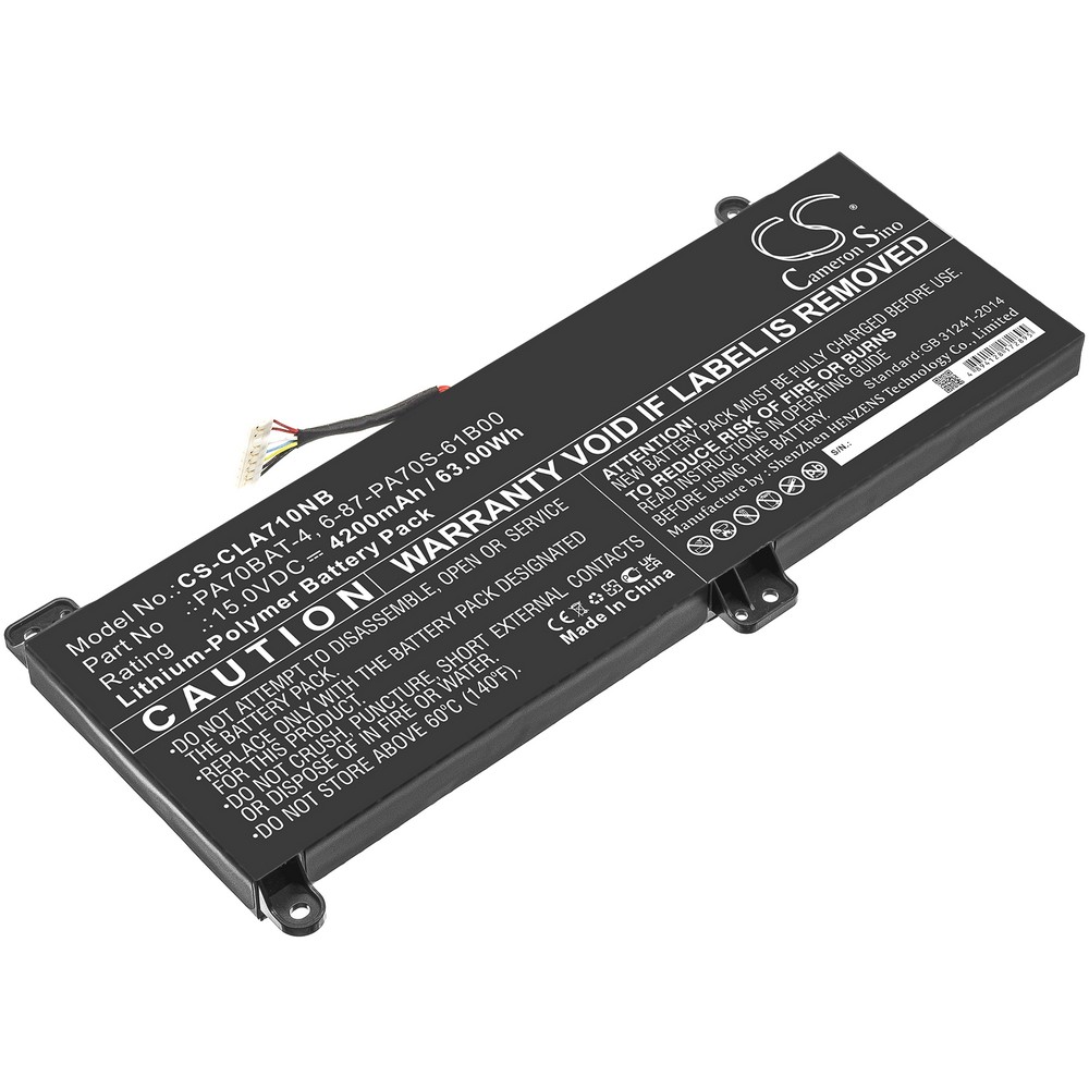 Clevo 6-87-PA70S-61B00 Compatible Replacement Battery