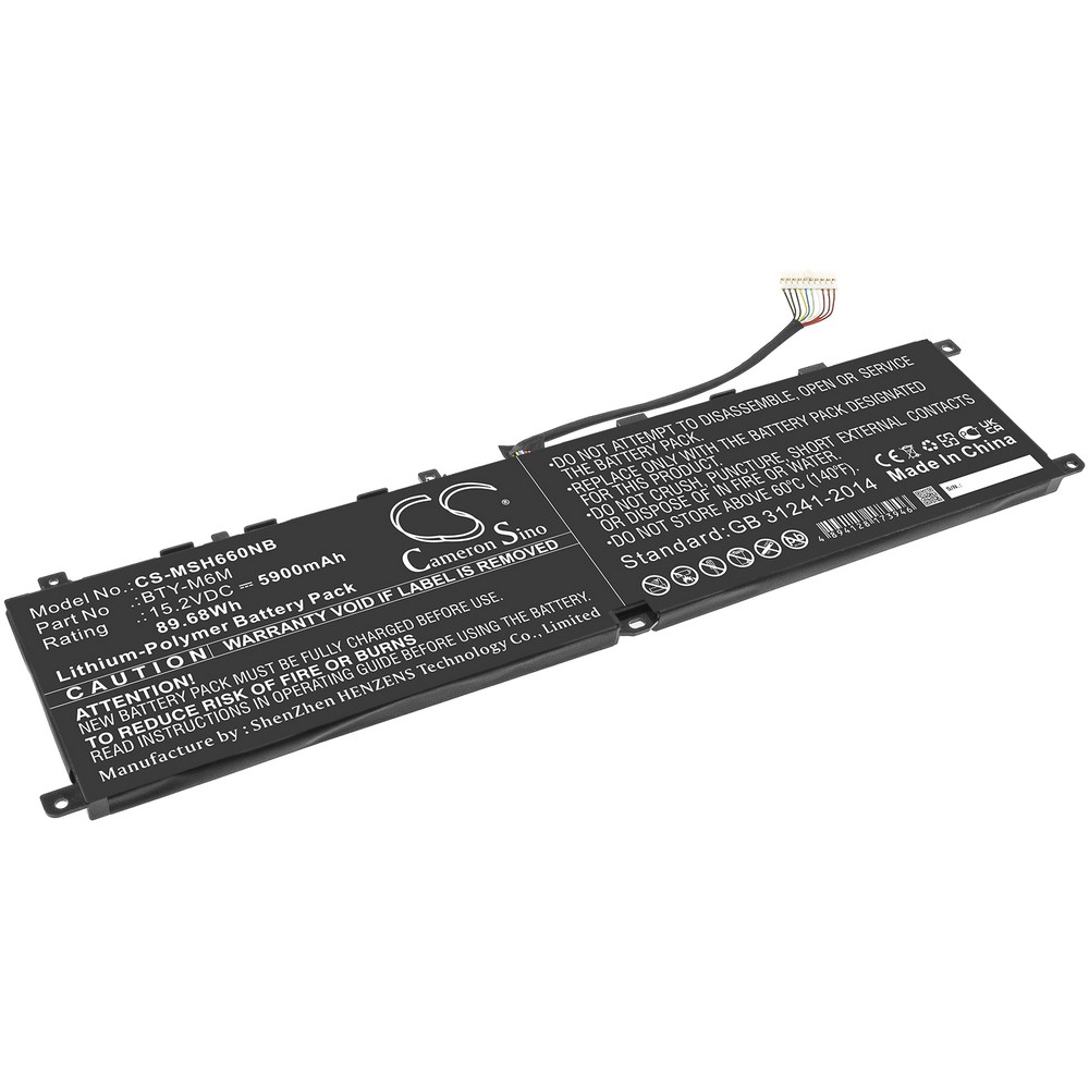 MSI Gs66 Stealth 10sfs Compatible Replacement Battery