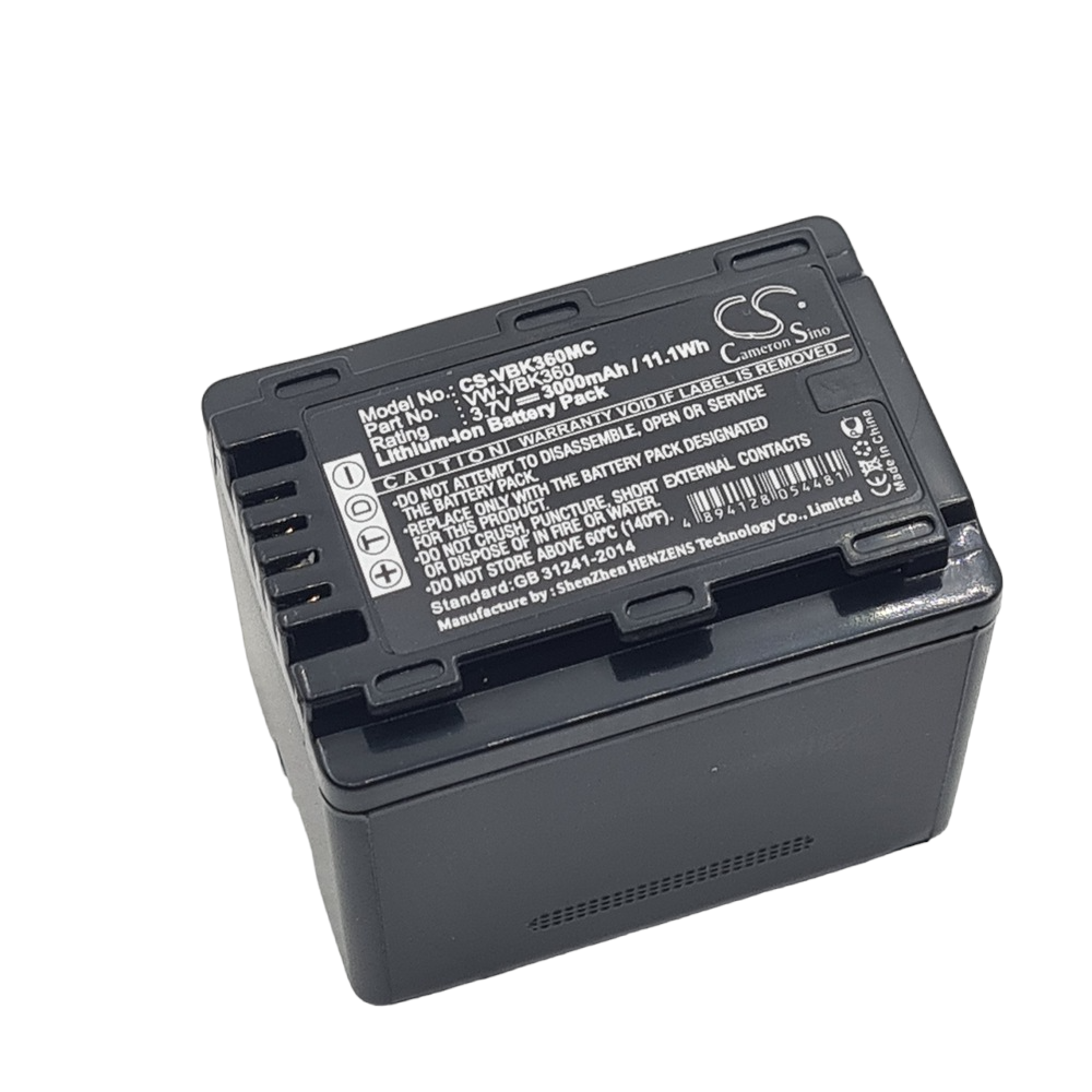 Panasonic VW-VBK360 HC-V10 HC-V100 HC-V100M Compatible Replacement Battery