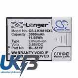 LG BL-51YF EAC62858501 DS1402 G Stylo LTE Compatible Replacement Battery