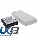 SAMSUNG SGH T959W Extended With White Back Cover Compatible Replacement Battery