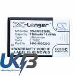 UNITECH 1400 900020G Compatible Replacement Battery