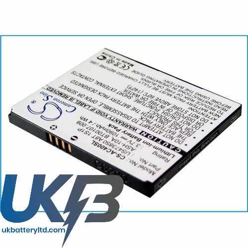 Acer ASH-10A BT00107.008 BT00107.009 beTouch E400 E400B neoTouch P400 Compatible Replacement Battery