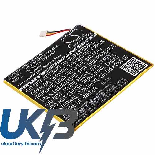 Acer KT.0010H.003 PR-329083 PR-329083(1ICP4/90/84) Iconia One 7 B1-770 Compatible Replacement Battery