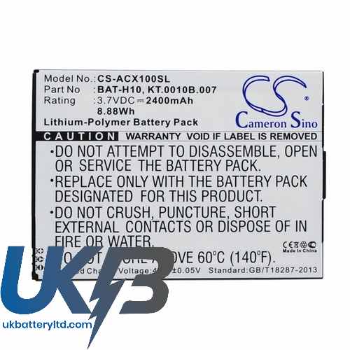 Acer BAT-H10 KT.0010B.007 Liquid X1 Compatible Replacement Battery