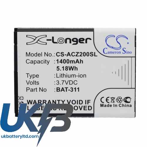 Acer BAT-311 BAT-311(1ICP5/43/55) KT.0010S.011 Liquid M220 Dual SIM Z200 Compatible Replacement Battery