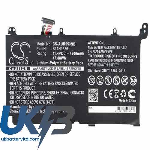 Asus R553LN-XO078H Compatible Replacement Battery