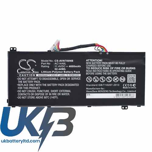 Acer AC14A8L AC14A8L(3ICP7/61/80) KT.0030G.001 Aspire V15 Nitro VN7 VN7-571 Compatible Replacement Battery