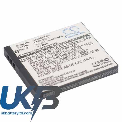 PANASONIC Lumix DMC F5S Compatible Replacement Battery