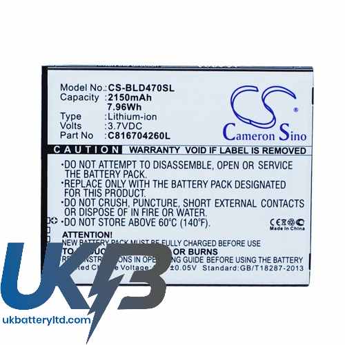 BLU C816704260L Compatible Replacement Battery