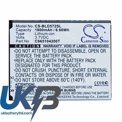 BLU C665104200T D572A Studio 5.0 S II 5.0S Compatible Replacement Battery