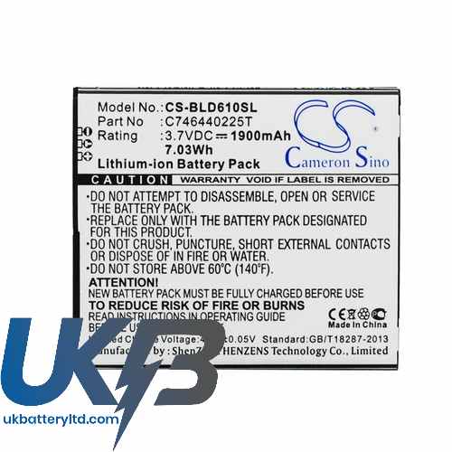 BLU D610A Compatible Replacement Battery