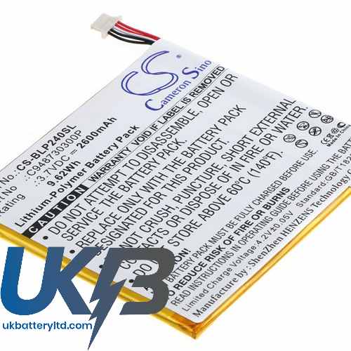 BLU Touch BookG7G77.03G Compatible Replacement Battery