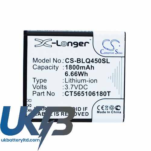 BLU CT565106180T Quattro 4.5 Compatible Replacement Battery