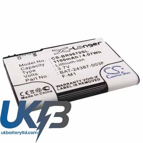 BLACKBERRY Pearl 3G9100 Compatible Replacement Battery