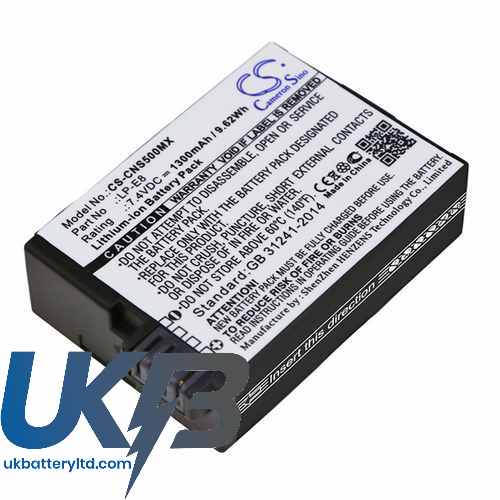 Canon EOS 550D Compatible Replacement Battery