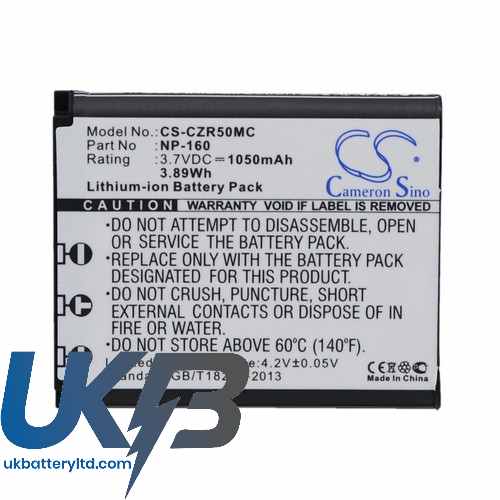 CASIO Exilim EX ZR50 Compatible Replacement Battery