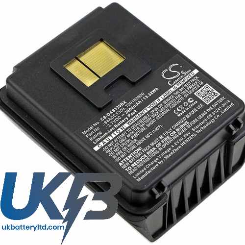 DATALOGIC Skorpio Gun EQ Compatible Replacement Battery