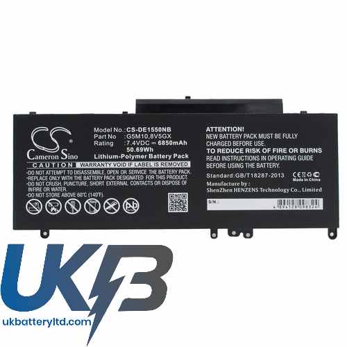 DELL Latitude E5550 Compatible Replacement Battery