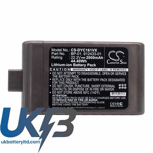 Dyson 12097 912433-01 912433-03 D12 Cordless Vacuum DC16 DC-16 Compatible Replacement Battery