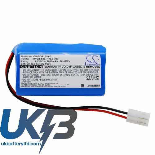Biocare HYLB-293 HYLB-683 ECG-1200 ECG-1210 Compatible Replacement Battery