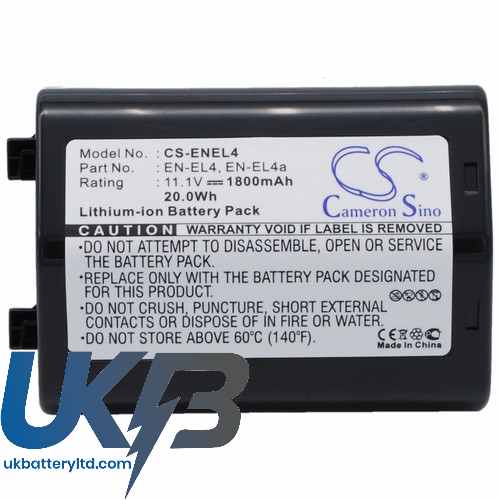 NIKON EN-EL4 EN-EL4a EN-EL4e D2Hs D2X D2Xs Compatible Replacement Battery