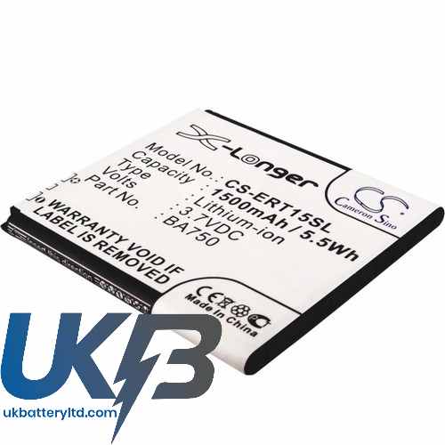 SONY ERICSSON LT18 Compatible Replacement Battery