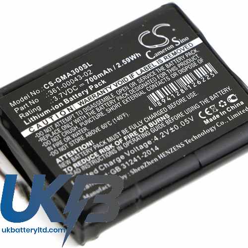 GARMIN 361 00043 02 Compatible Replacement Battery