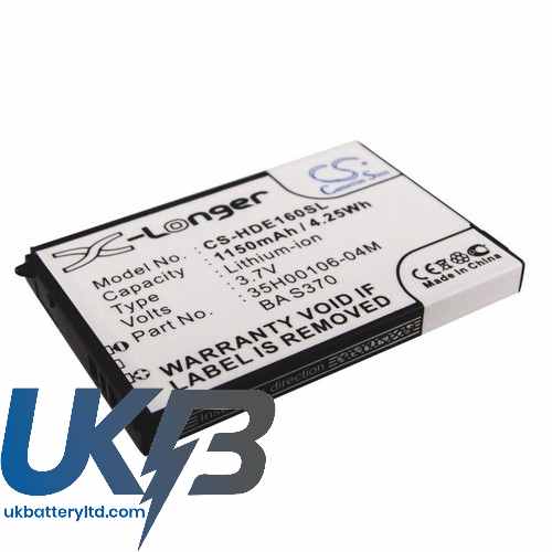 HTC 35H00106-01M 35H00106-02M BA S370 Dream 100 Compatible Replacement Battery