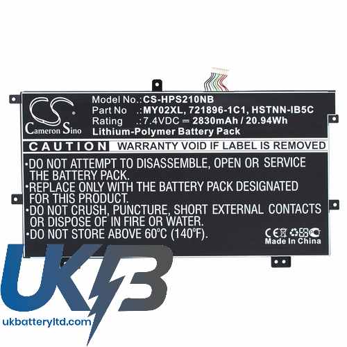 HP 721896-1C1 721896-421 722232-001 Pavilion 11" 11-H000sg Slatebook x2 Compatible Replacement Battery