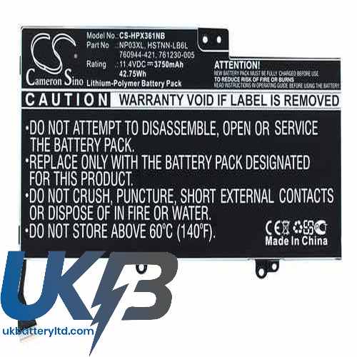 HP Envy 15-u232nd Compatible Replacement Battery